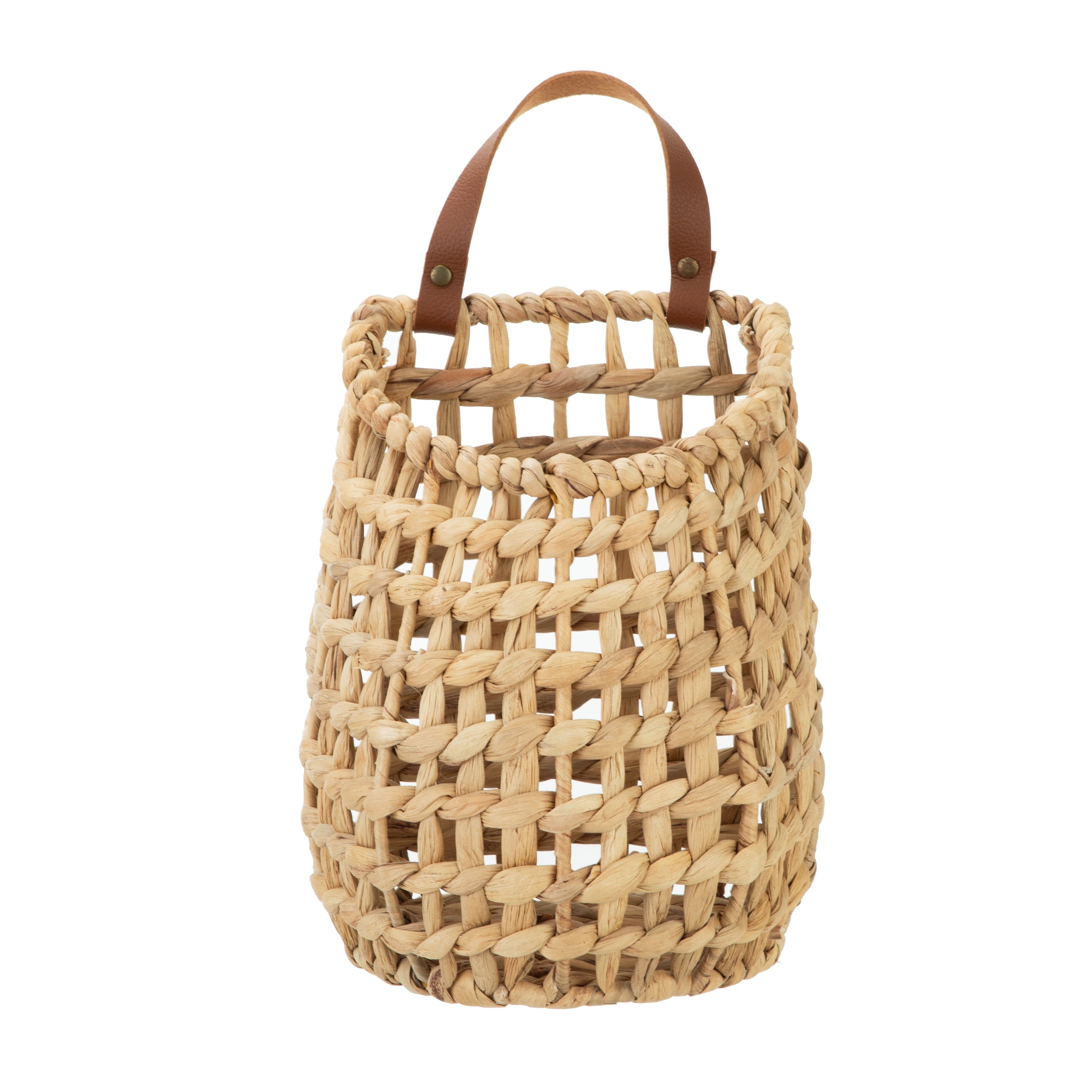 AVERO™ (2 Pack) Better Homes Gardens Water Hyacinth Hanging Basket with Faux Leather Strap - AVERO™