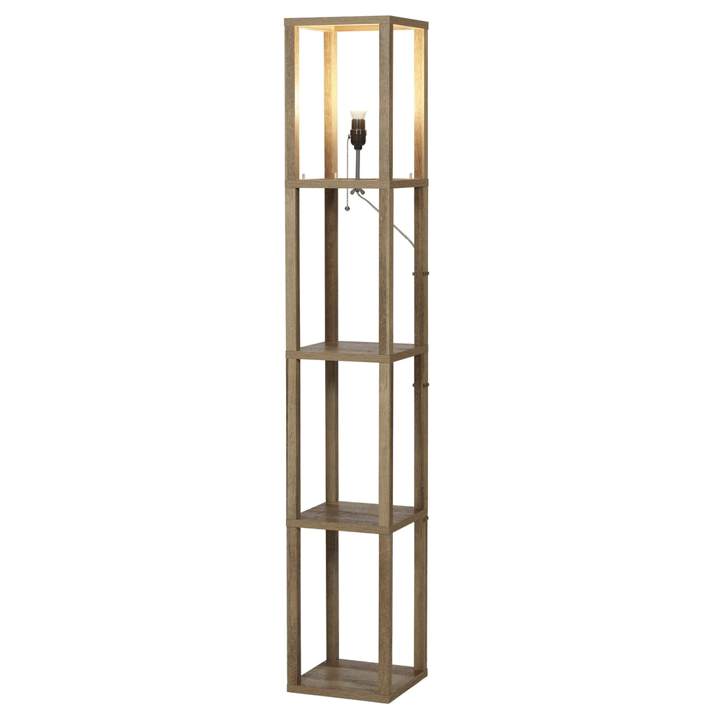 AVERO™ 62.25" Modern Pull Chain Weathered Floor Lamp with Natural Square Shade - AVERO™