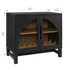 AVERO™ Juliet Arch Door Kitchen Console, Black Finish - AVERO™