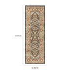 AVERO™ (2 pack) Persian Border Medallion Loop Print Rust Brown Indoor Runner Rug, 1'8"x5' - AVERO™