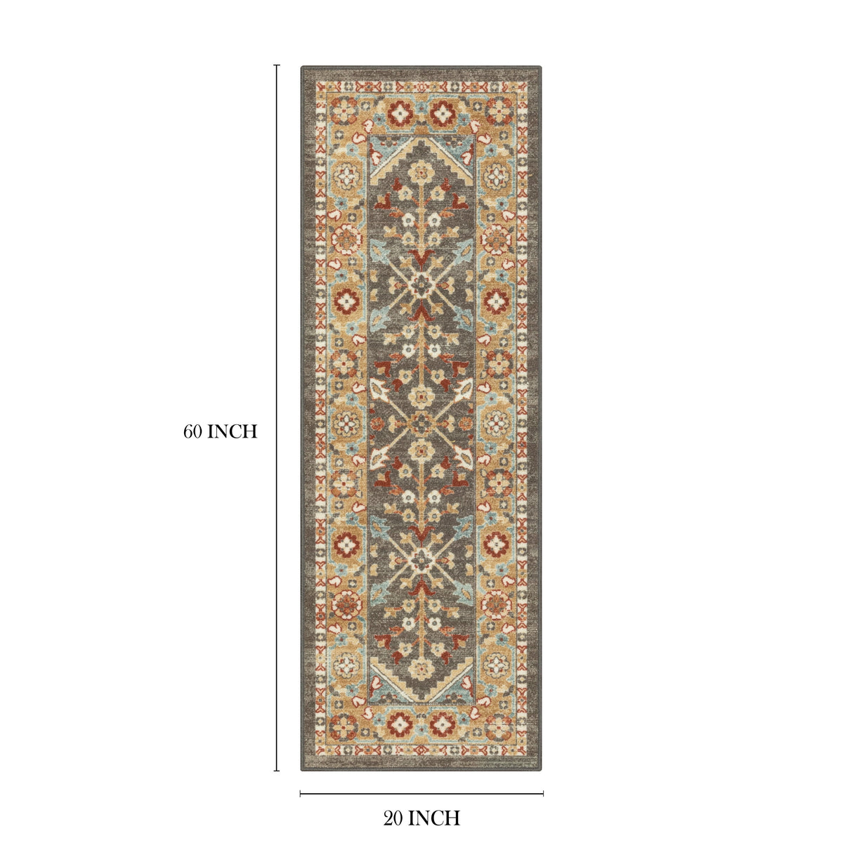 AVERO™ (2 pack) Persian Border Medallion Loop Print Rust Brown Indoor Runner Rug, 1'8"x5' - AVERO™
