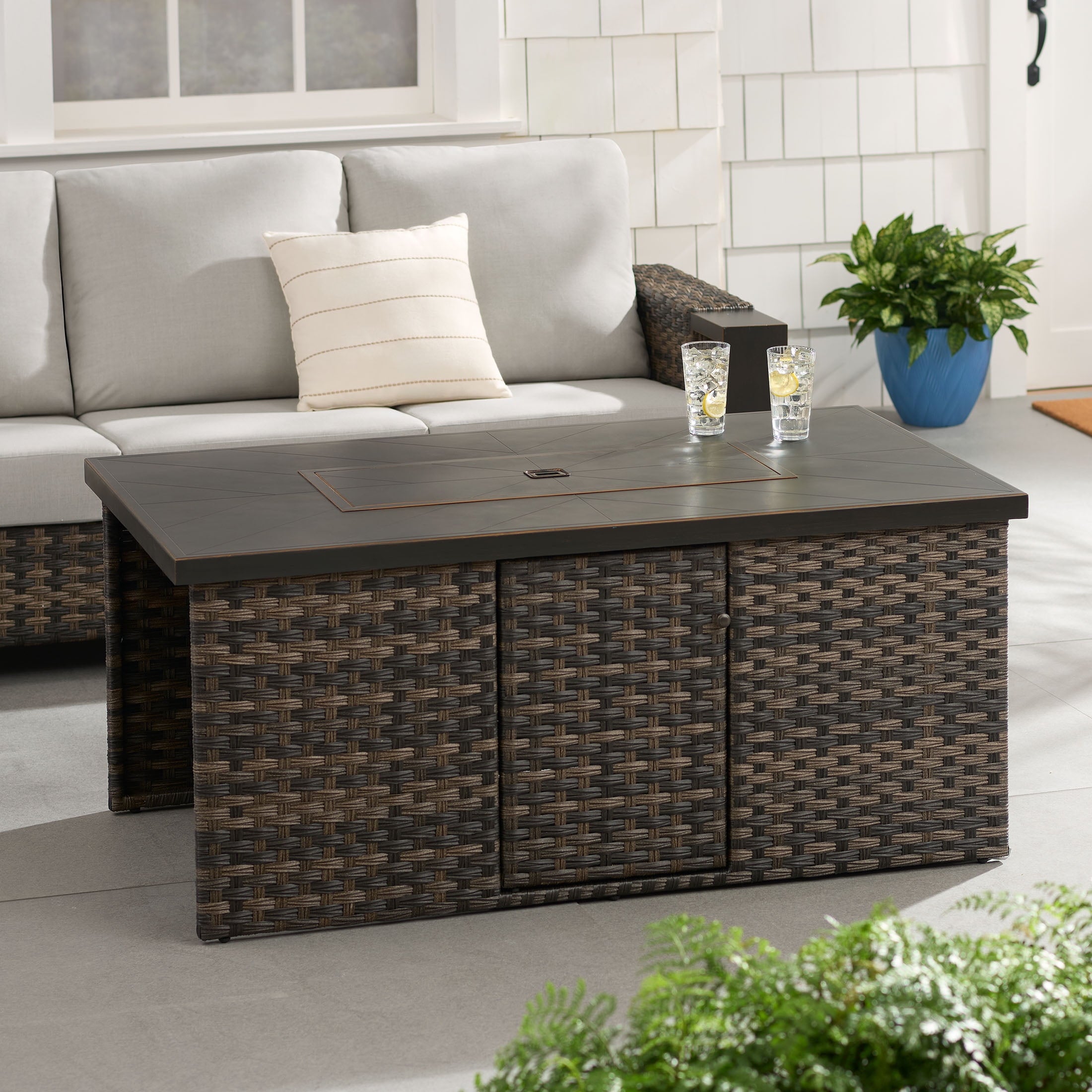 AVERO™ Rockport 4-Piece Outdoor Conversation Set with Firepit Table - AVERO™