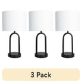 AVERO™ (3 pack) 16.75 in Black Metal Arch Table Lamp with White Fabric Shade - AVERO™