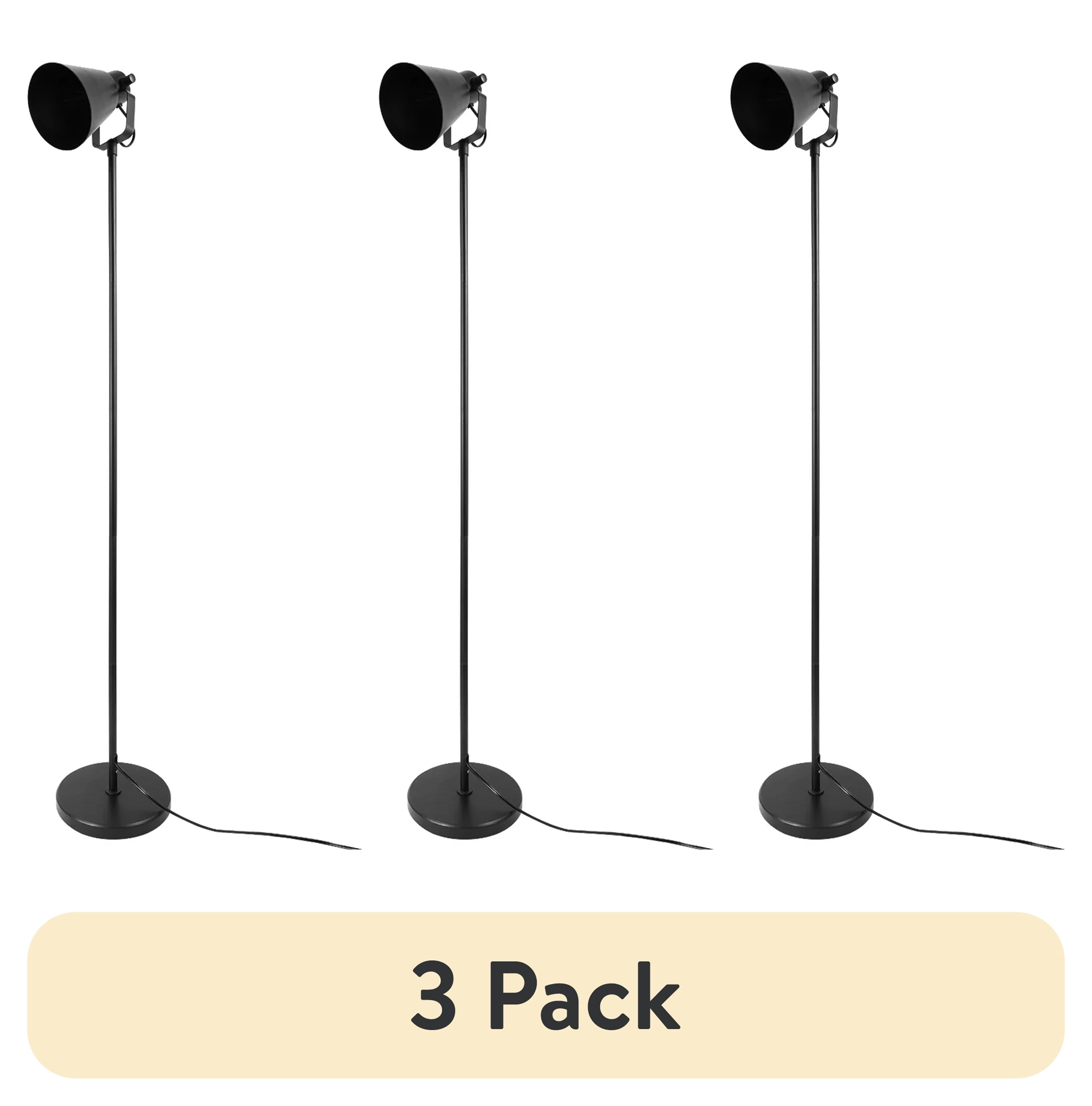 AVERO™ (3 pack) 64-Inch Modern Floor Lamp with Adjustable Shade and Black Finish for Living Room and Bedroom Lighting, 1-Pack - AVERO™
