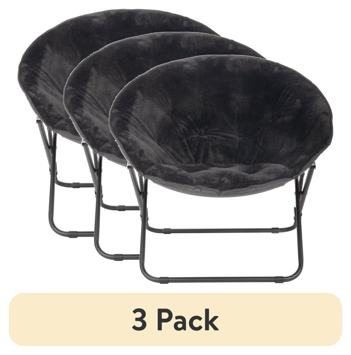 AVERO™ (3 pack) Saucer Chair for Kids and Teens, Black - AVERO™