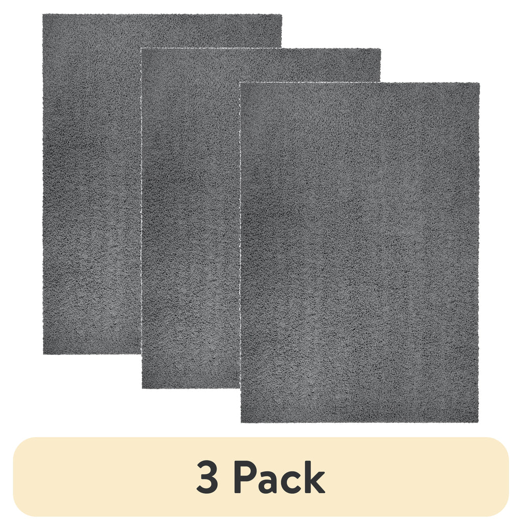 AVERO™ (3 pack) Traditional Gray Shag Indoor Area Rug, 5 ft x 7 ft - AVERO™