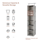 AVERO™ (4 pack) Gray Hanging Closet Organizer With 6 Shelves & Side Pockets - AVERO™