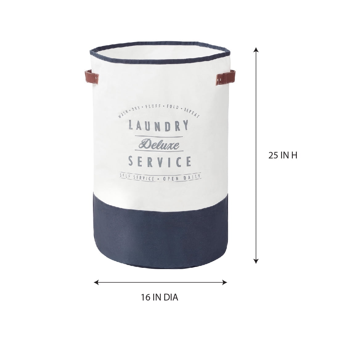 AVERO™ (2 pack) Ivory/Grey Canvas Laundry Hamper, 16 in x 25 in - AVERO™
