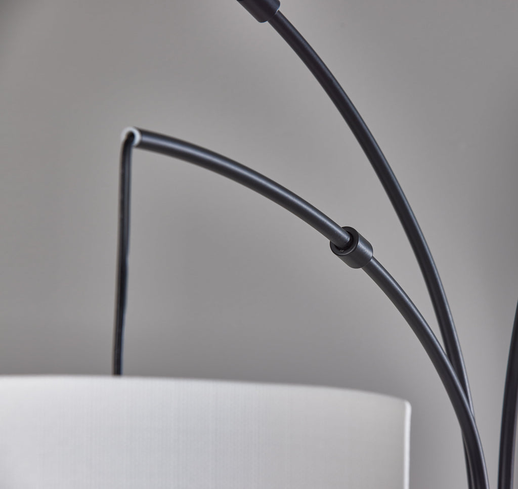 AVERO™ 82 in Matte Black 3-Light Arc Floor Lamp with Adjustable Shades - AVERO™