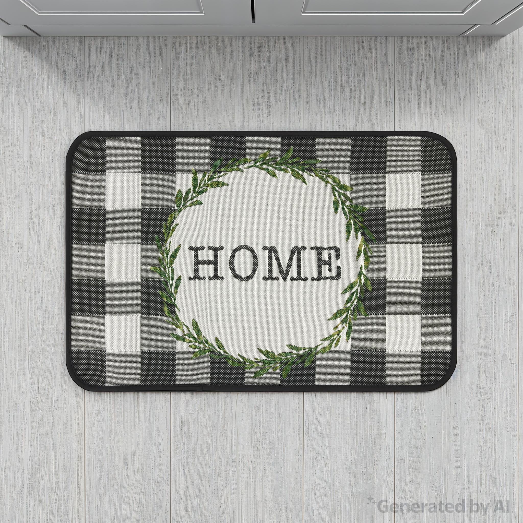 AVERO™ 4 Pack Buffalo Check Home Kitchen Rug 20 x 30 65 Polypropylene 35 Polyester Grey - AVERO™
