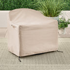 AVERO™ Bellamy Outdoor Motion Chair, Dark Brown Wicker with Cream Cushion - AVERO™