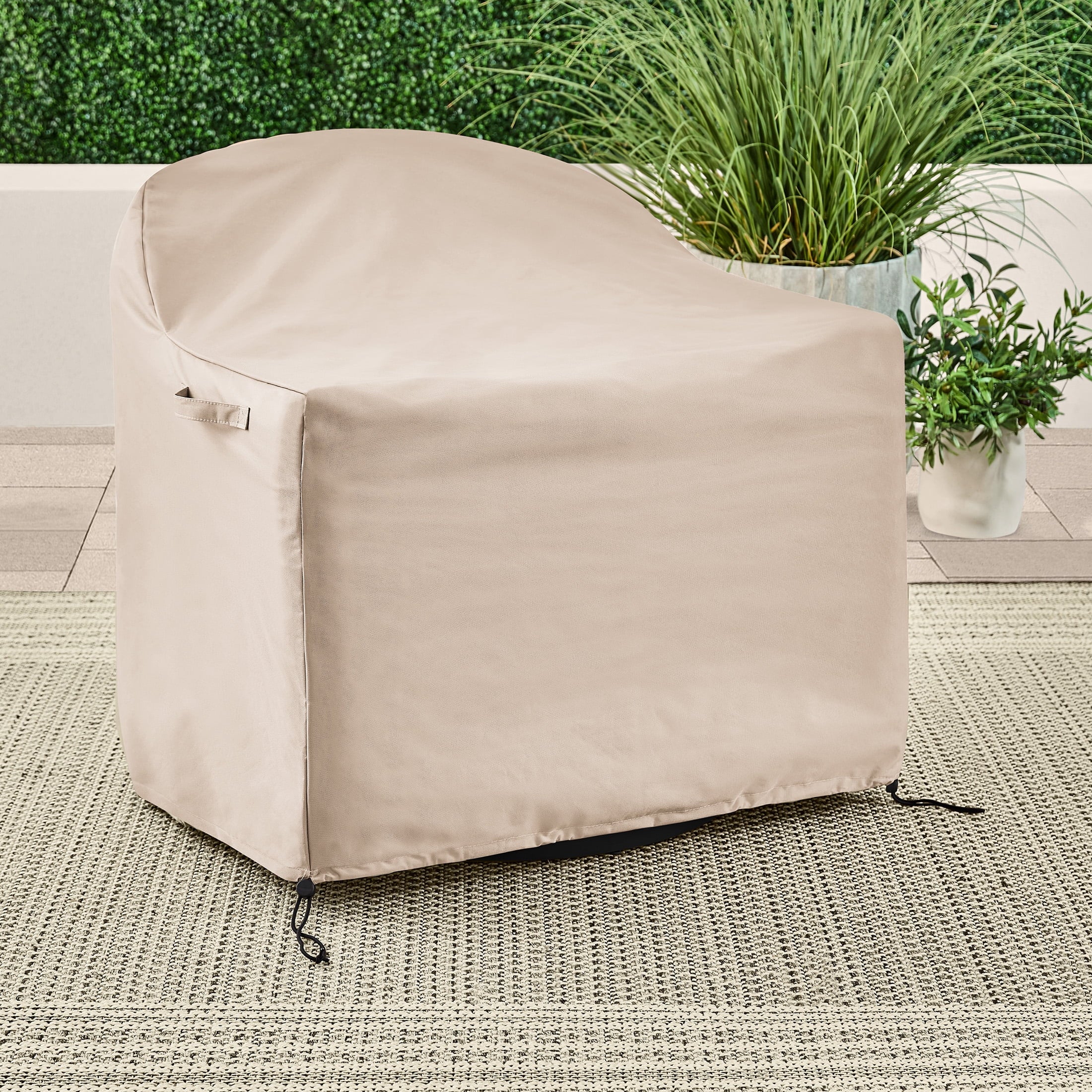 AVERO™ Bellamy Outdoor Motion Chair, Dark Brown Wicker with Cream Cushion - AVERO™