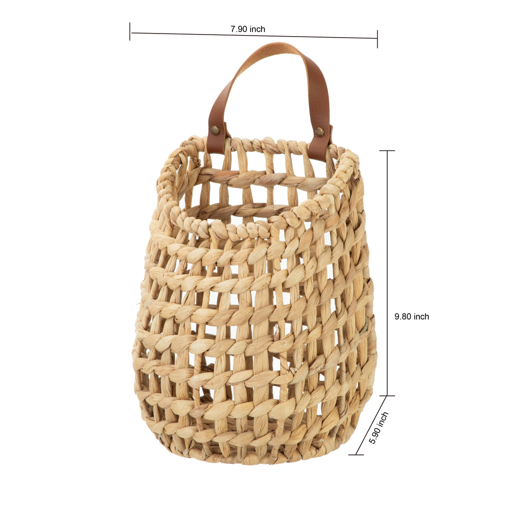 AVERO™ (2 Pack) Better Homes Gardens Water Hyacinth Hanging Basket with Faux Leather Strap - AVERO™
