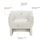 AVERO™ Beautiful Small Space Accent Chair , Beige and White Linen - AVERO™