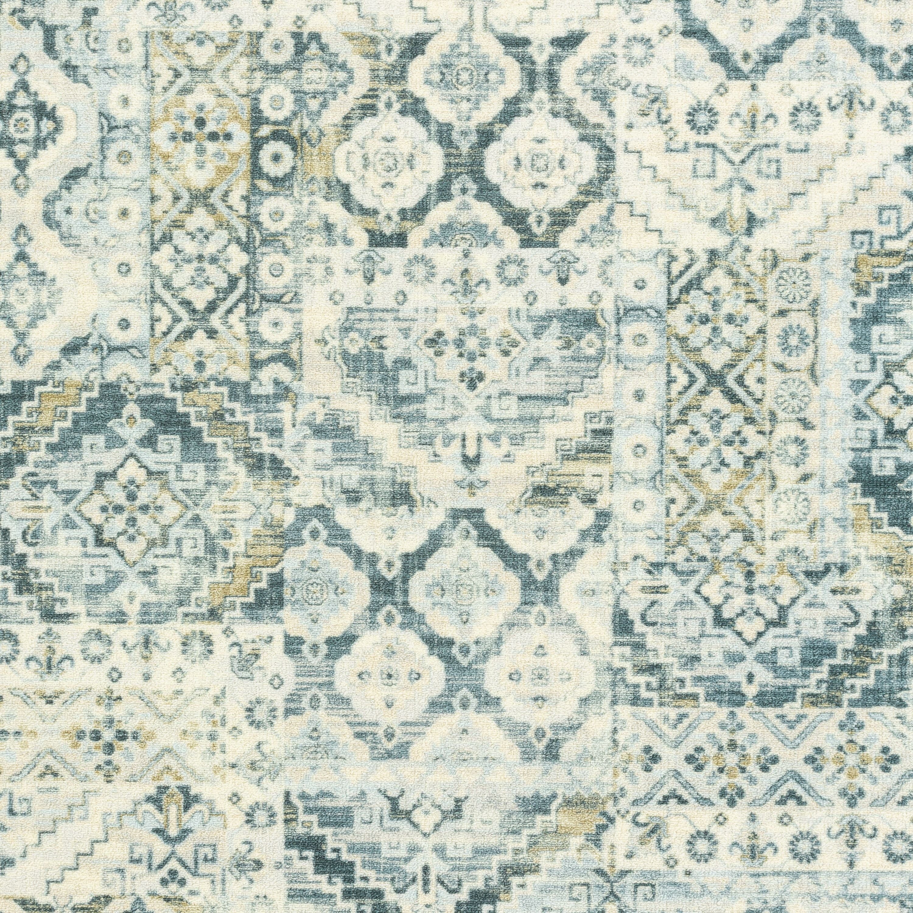 AVERO™ Patchwork Loop Print Blue Green Indoor Area Rug, 5' x 7' - AVERO™