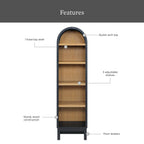 AVERO™ Juliet Narrow Arch Bookcase, Rich Black and Light Honey - AVERO™