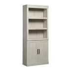 AVERO™ Glendale Bookcase With Doors, Rustic White Finish - AVERO™