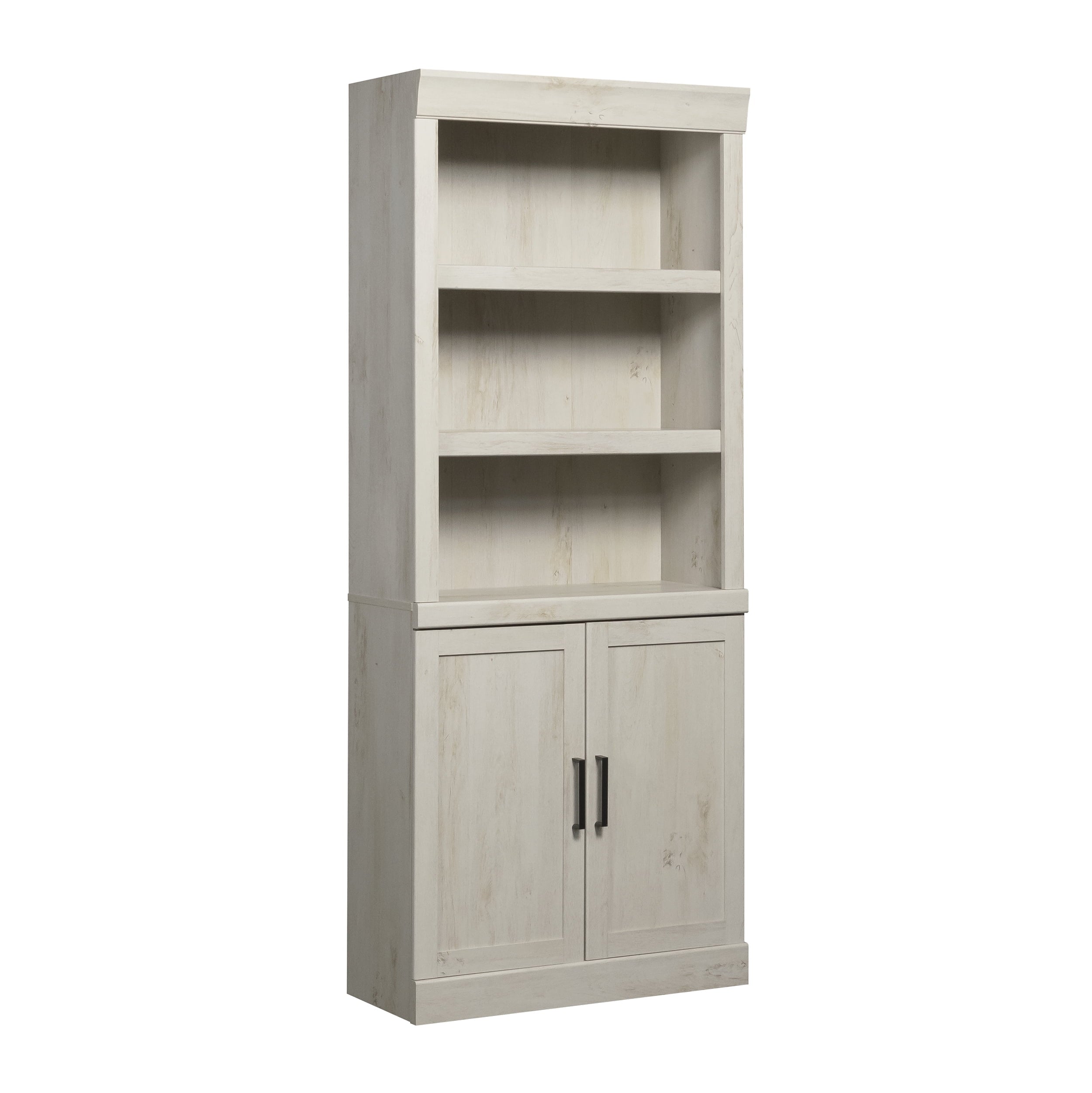 AVERO™ Glendale Bookcase With Doors, Rustic White Finish - AVERO™
