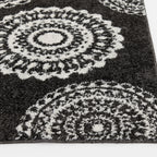 AVERO™ 9'X12' Charcoal Gray Medallion Shag Indoor Area Rug - AVERO™