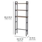 AVERO™ Jace 3-Shelf Over-the-Toilet Storage Shelf, Black Frame with Oak Shelves - AVERO™