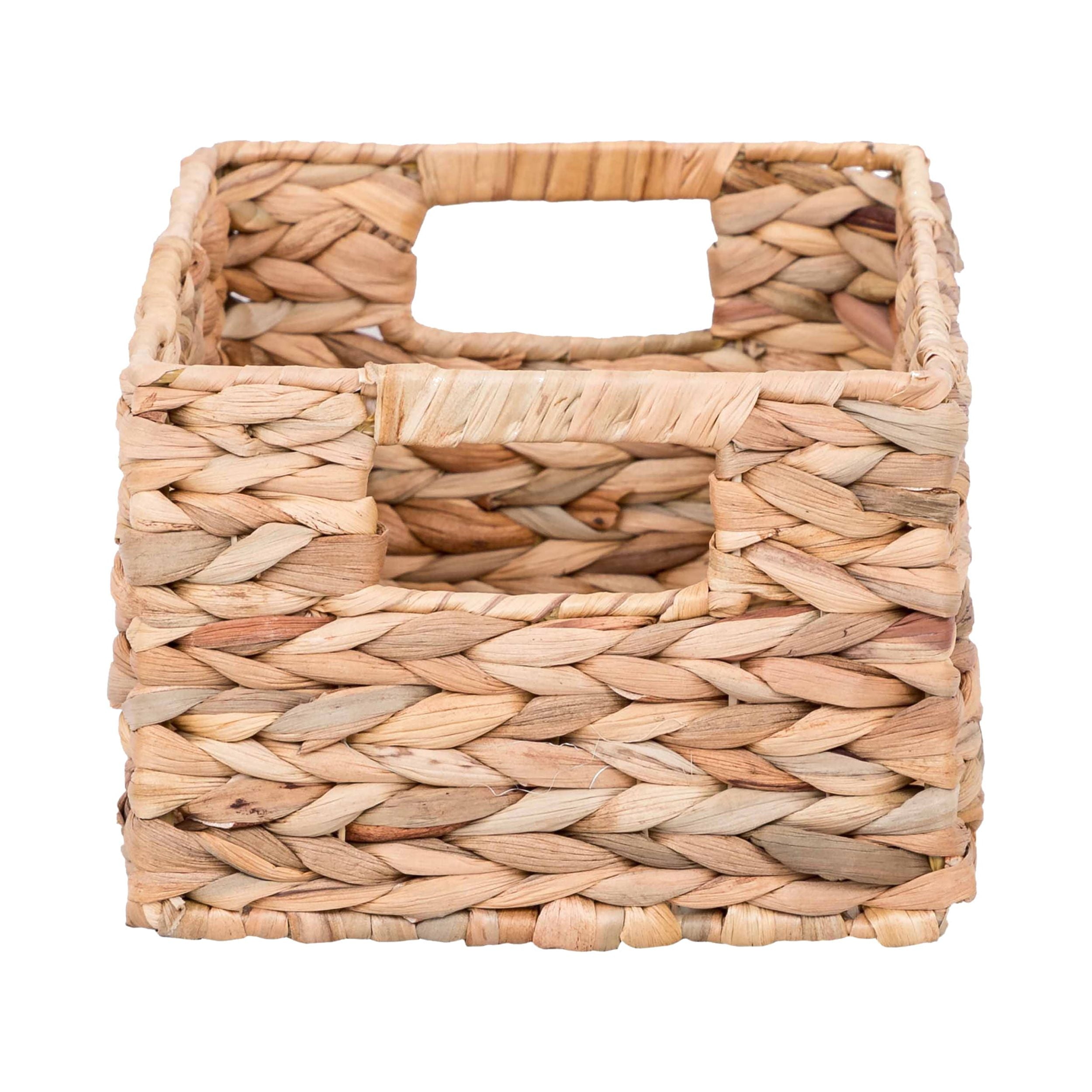 AVERO™ (2 pack) 3-Piece Natural Woven Water Hyacinth Decorative Storage Basket Set, Large Basket 16.14 in x 6.69 in x 5.9 in - AVERO™