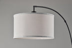 AVERO™ Michelle 71-Inch Metal Arc Floor Lamp with White Fabric Shade and 3-Way Switch - AVERO™