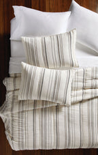 AVERO™ Ticking Stripe Cotton Quilt, Off-White, Full/Queen, All Ages - AVERO™