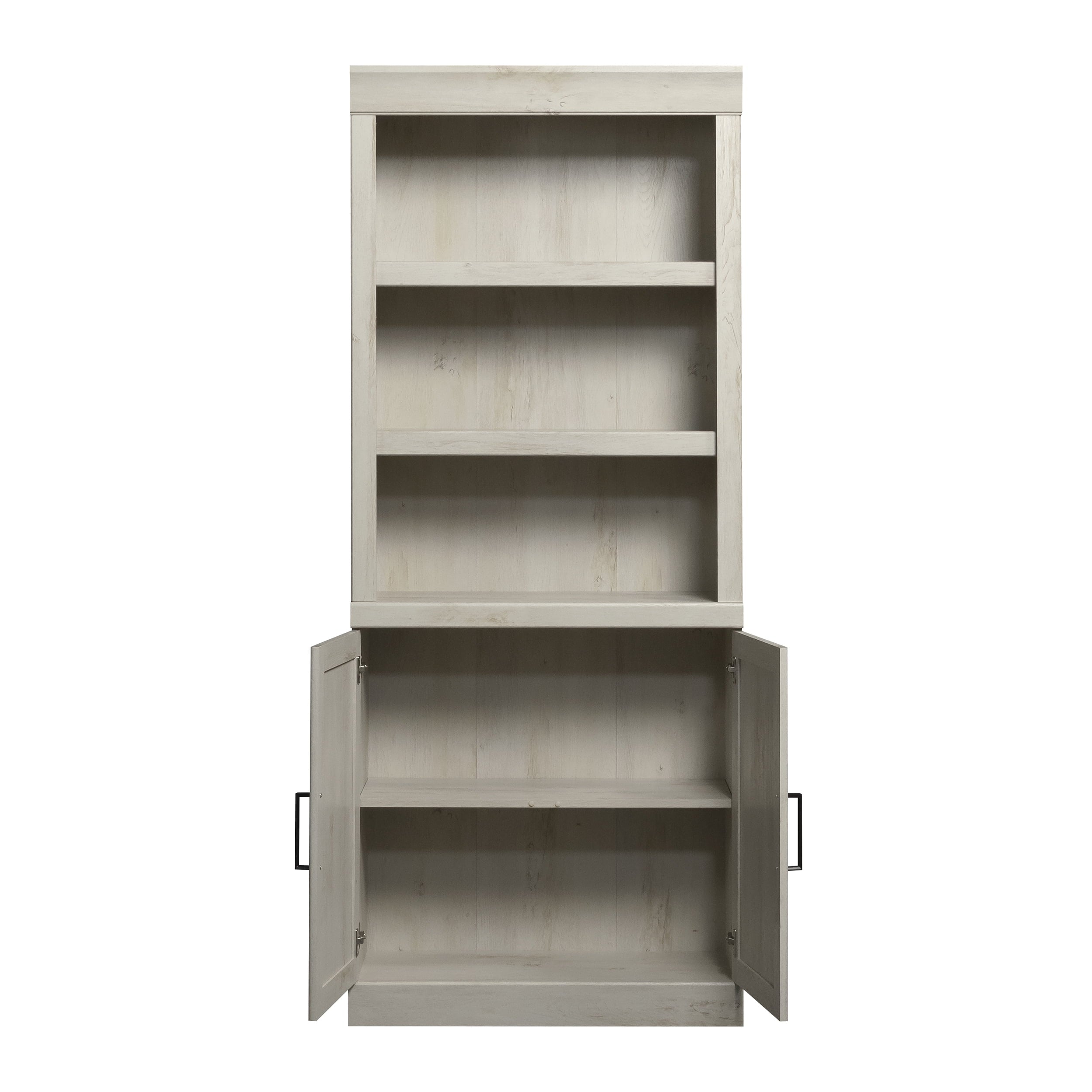 AVERO™ Glendale Bookcase With Doors, Rustic White Finish - AVERO™