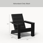 AVERO™ Ezra Outdoor HDPE Adirondack Chair, Black - AVERO™