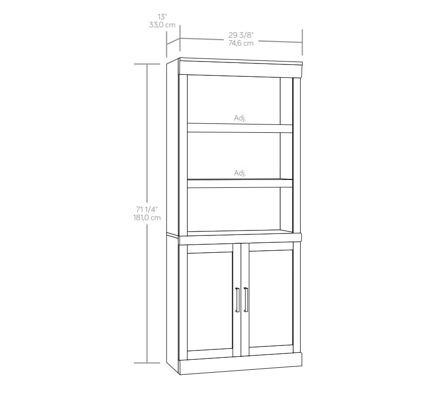AVERO™ Glendale Bookcase With Doors, Rustic White Finish - AVERO™