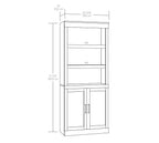 AVERO™ Glendale Bookcase With Doors, Rustic White Finish - AVERO™
