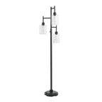 AVERO™ 63.5 in 3 Light Contemporary Black Floor Lamp Clear Glass - AVERO™