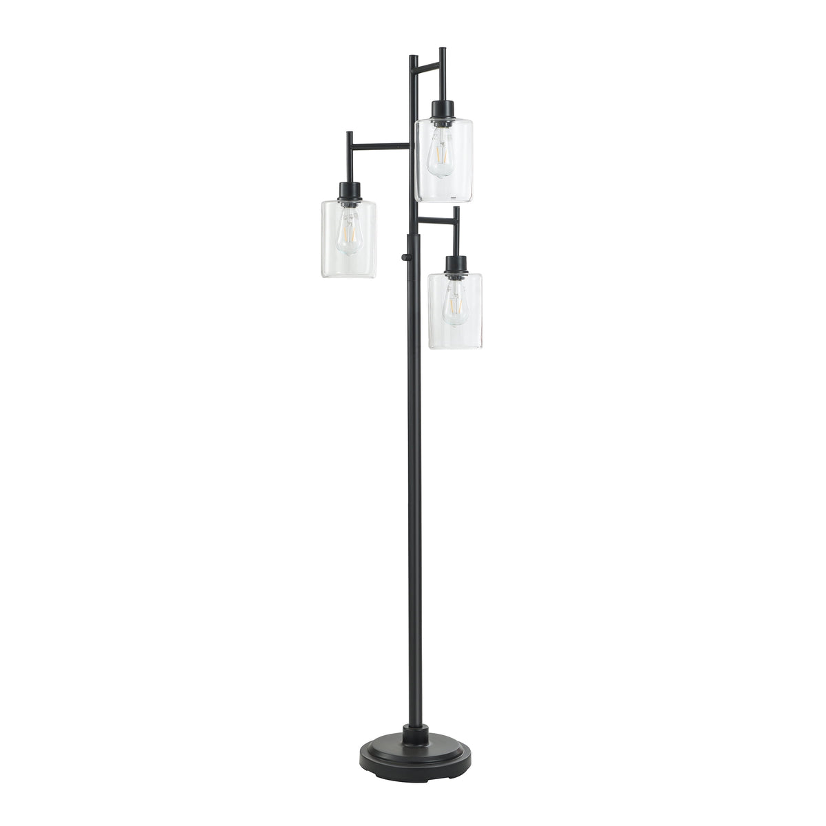AVERO™ 63.5 in 3 Light Contemporary Black Floor Lamp Clear Glass - AVERO™