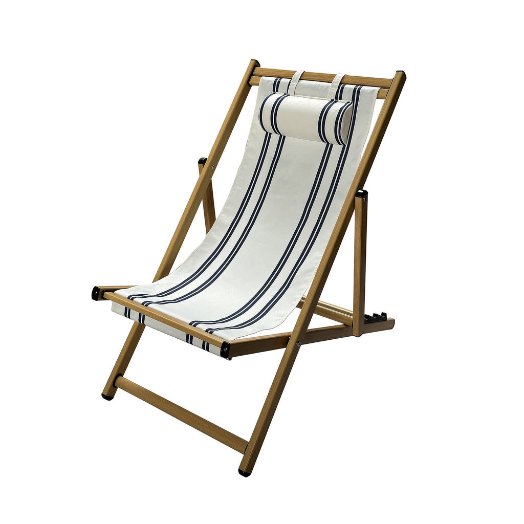 AVERO™ (2 pack) Resort Sling Fabric Chair, Beige & Blue Stripe - AVERO™