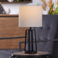AVERO™ Modern Matte Black Table Lamp with Classic Drum Shade - AVERO™