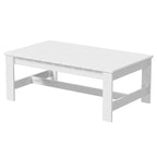 AVERO™ Ezra 4-Piece Outdoor HDPE Conversation Set, White with Neutral Palm Cushions - AVERO™
