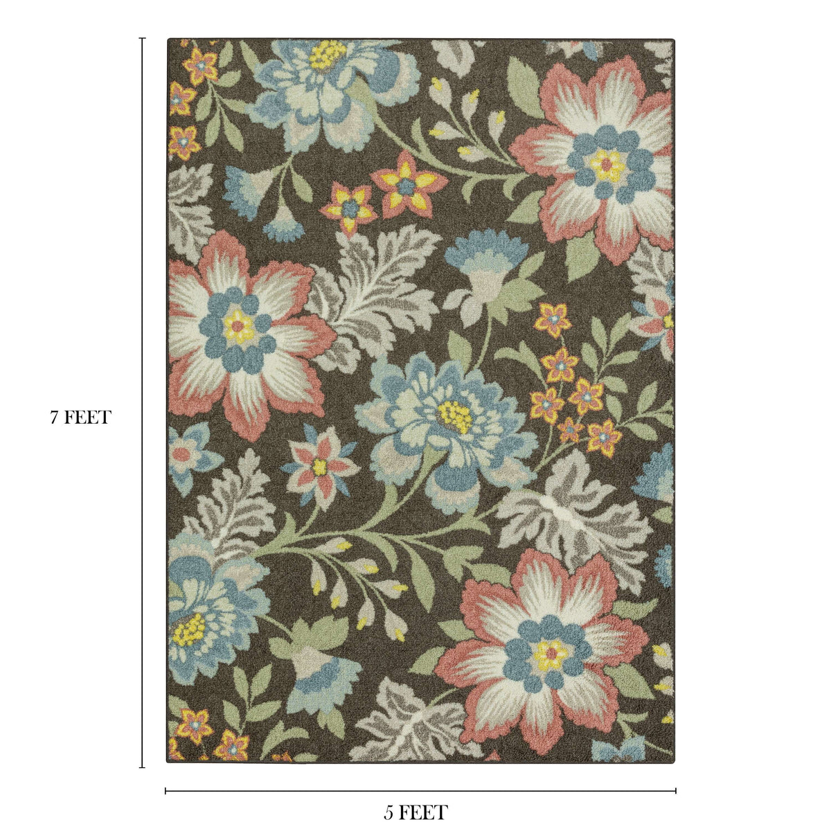 AVERO™ (2 pack) Farmhouse Oversized Floral Gray Multicolor Indoor Area Rug, 5' x 7' - AVERO™