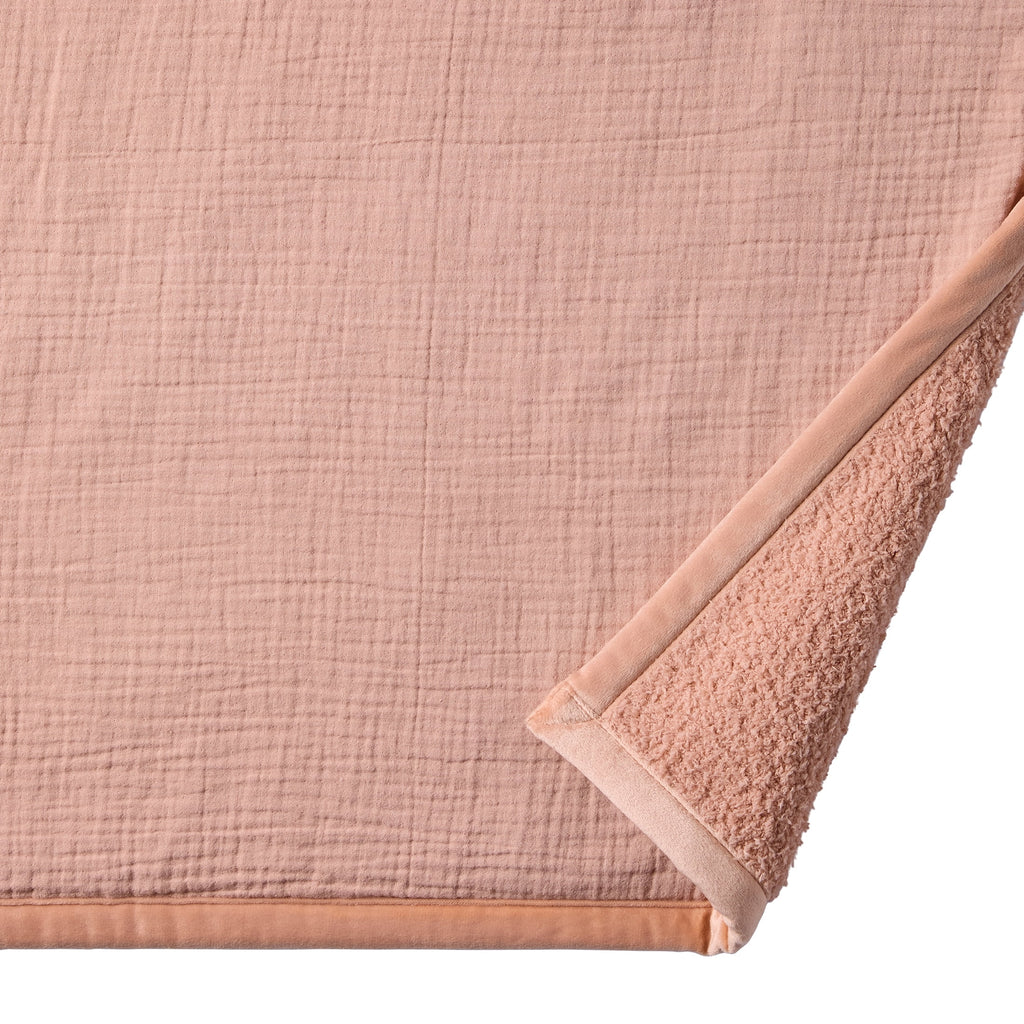 AVERO™ Throw Blanket, Reversible Gauze and Cozy Knit, 50 in x 72 in, Antique Blush - AVERO™