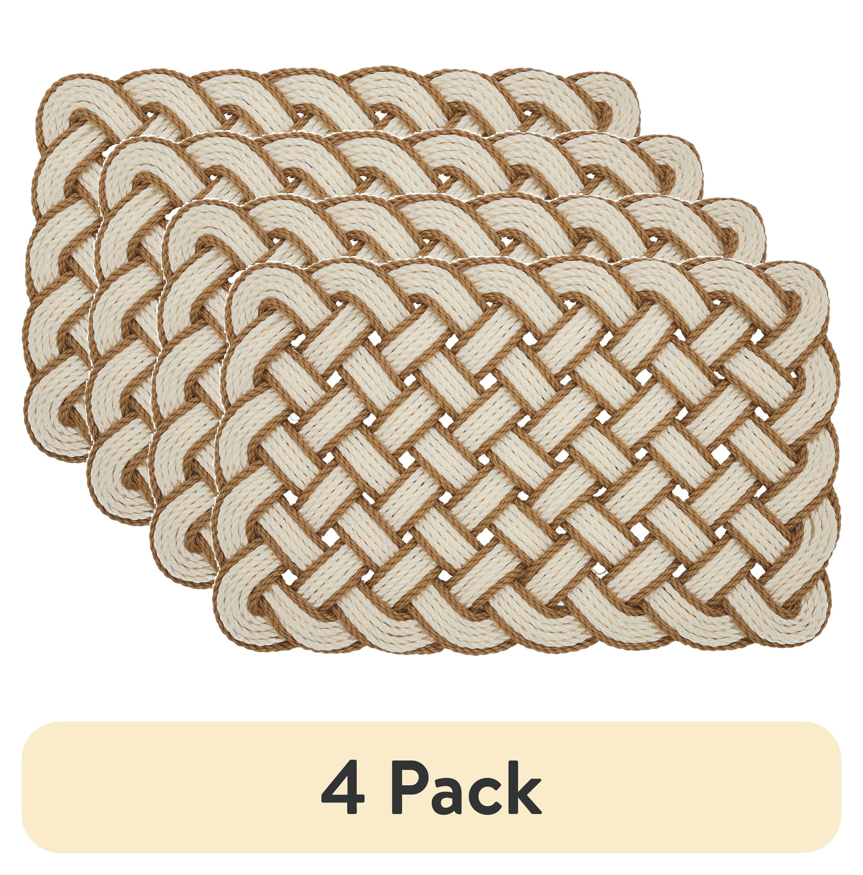 AVERO™ (4 pack) Woven Pretzel Knotted PVC Outdoor Doormat, 18" x 30" - AVERO™