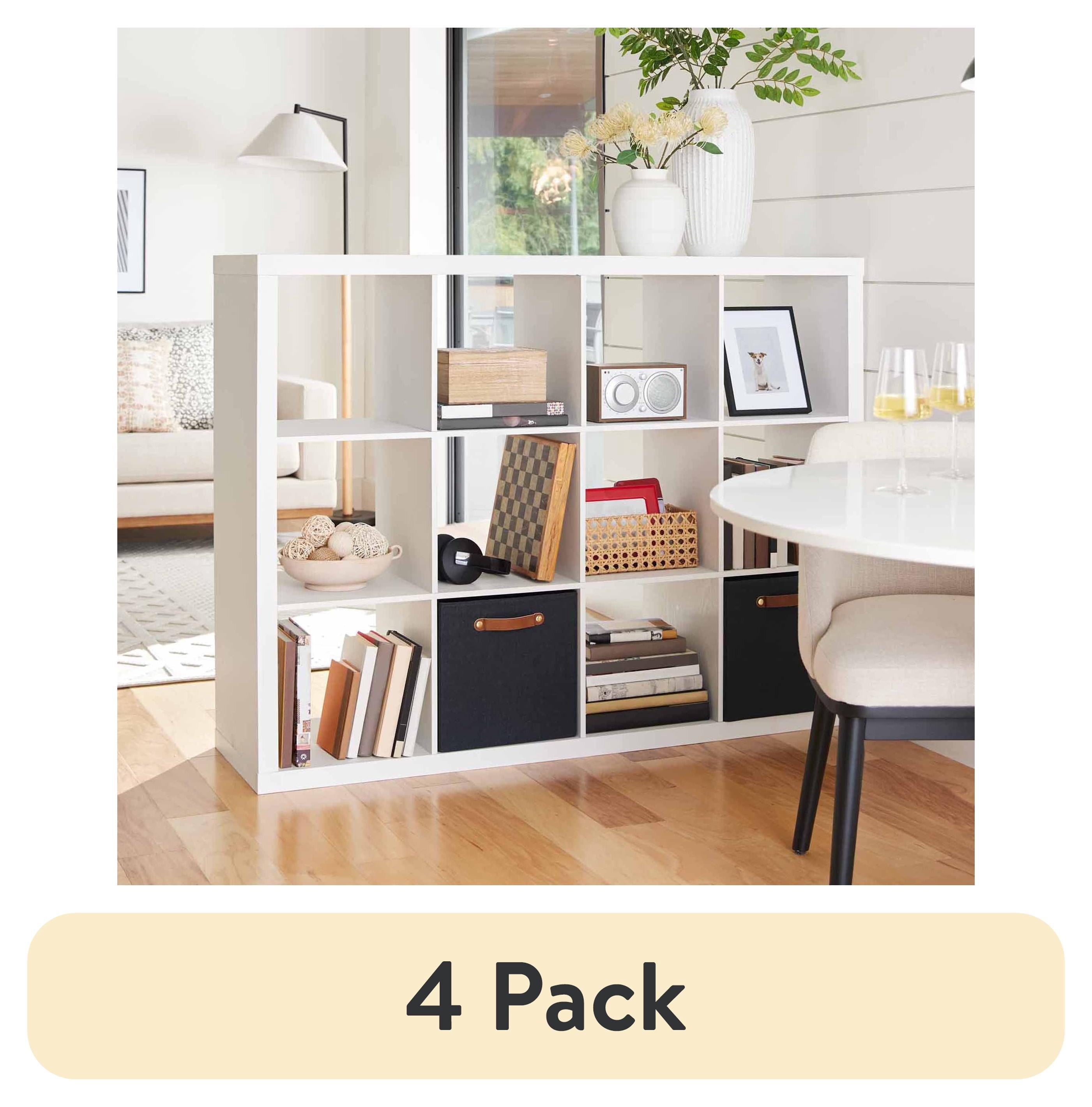 AVERO™ (4 pack) 12 Cube Storage Organizer, White Texture - AVERO™