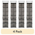 AVERO™ (4 pack) Gray Hanging Closet Organizer With 6 Shelves & Side Pockets - AVERO™