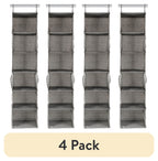AVERO™ (4 pack) Gray Hanging Closet Organizer With 6 Shelves & Side Pockets - AVERO™