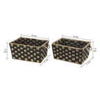 AVERO™ Large Rectangle Checkered Seagrass Storage Basket with Handles, 2 Pack - AVERO™