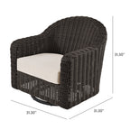 AVERO™ Bellamy Outdoor Motion Chair, Dark Brown Wicker with Cream Cushion - AVERO™