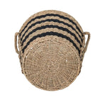 AVERO™ Extra Large Striped Seagrass Decorative Storage Basket with Handles, 17 in x 18 in - AVERO™