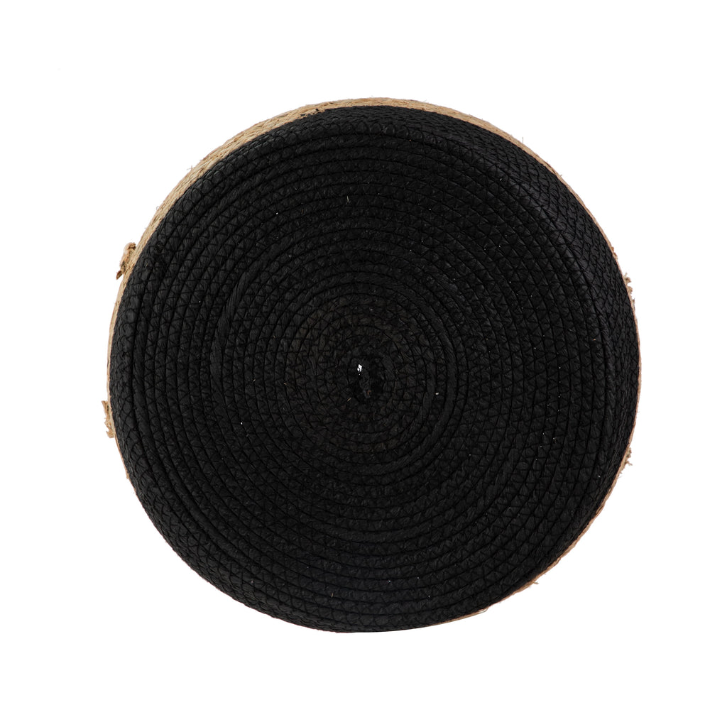 AVERO™ Natural and Black Round Rush Baskets, Set of 2 - AVERO™