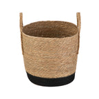AVERO™ Natural and Black Round Rush Baskets, Set of 2 - AVERO™