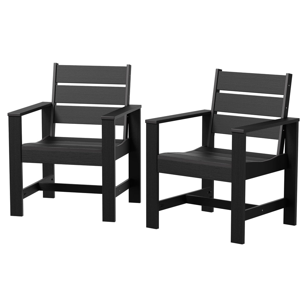 AVERO™ Ezra Outdoor HDPE Dining Chair Set, 2-Pack, Black - AVERO™
