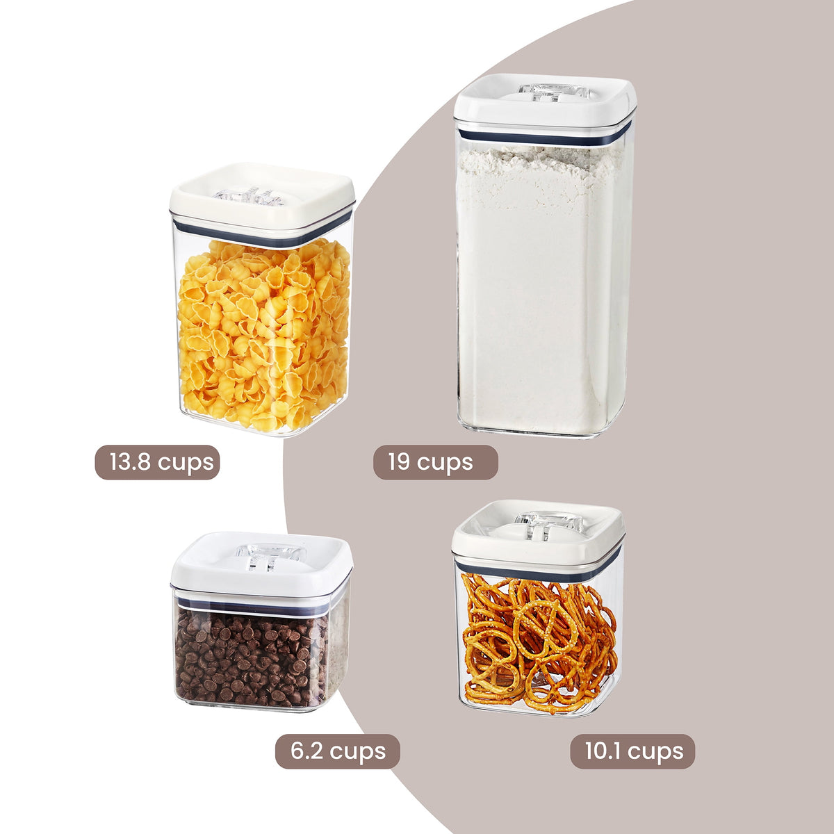 AVERO™ Flip-Tite 4-Pack Square Food Storage Container Set - AVERO™