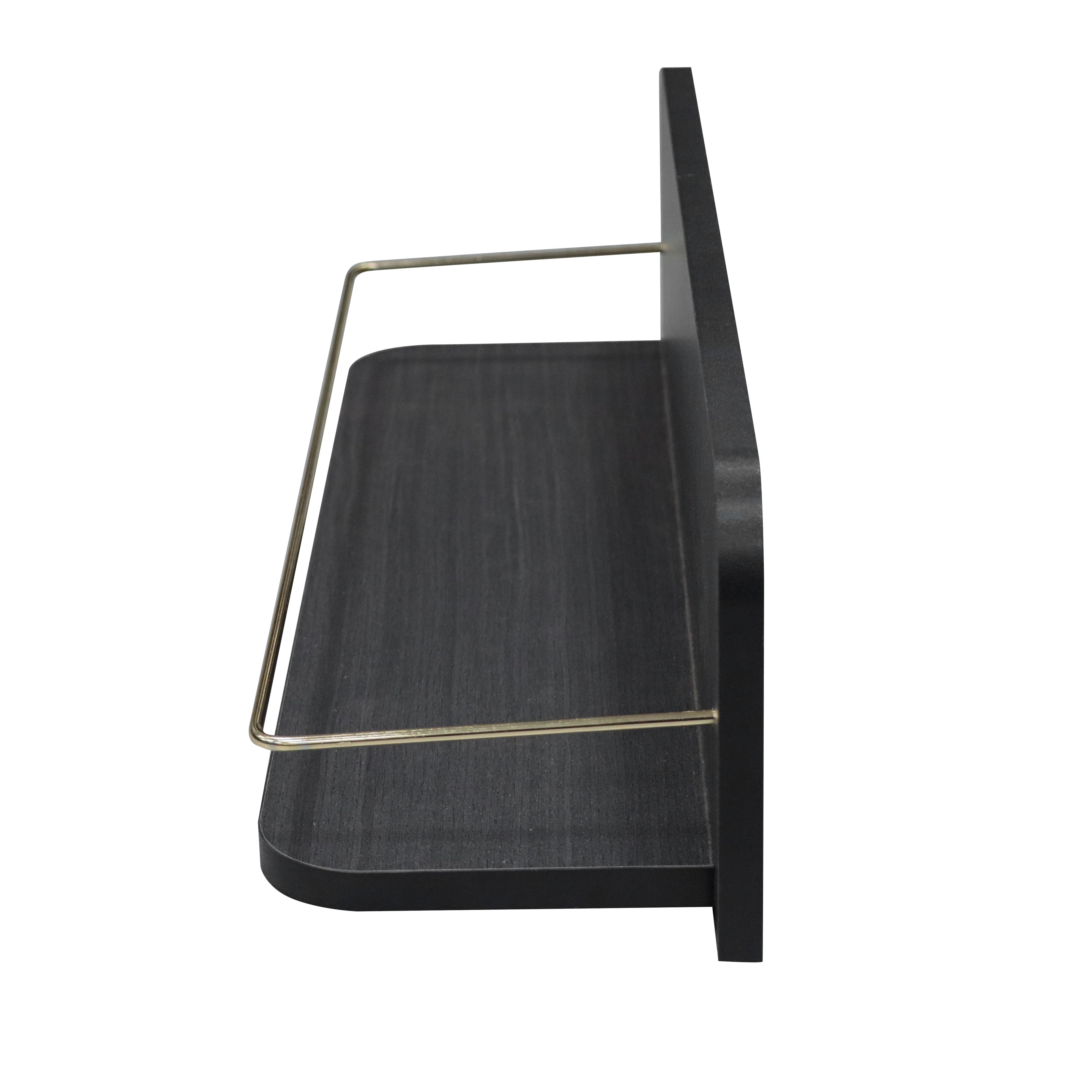 AVERO™ 23 inch Black Shelf with Gold Metal Rail - AVERO™